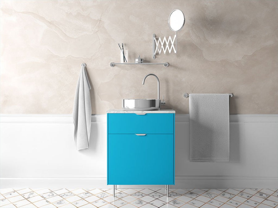 Rwraps™ Gloss Sky Blue Bathroom Cabinet Wraps