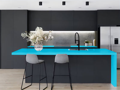 Rwraps™ Gloss Sky Blue Kitchen Countertop Wraps