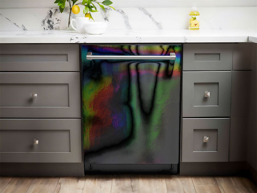 Rwraps™ Holographic Chrome Black Neochrome Dishwasher Wraps
