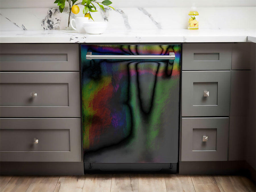 Rwraps™ Holographic Chrome Black Neochrome Dishwasher Wraps