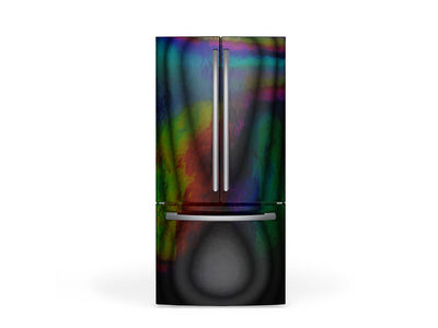 Rwraps Holographic Chrome Black Neochrome DIY Built-In Refrigerator Wraps