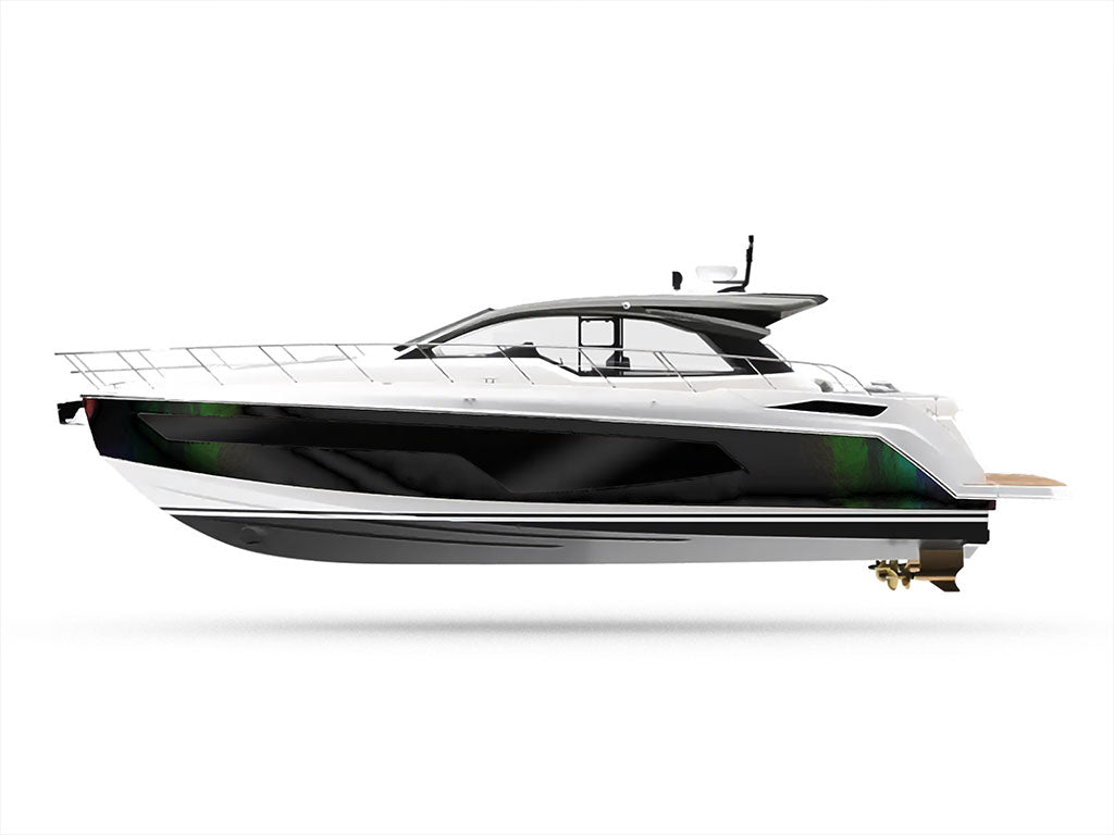 Rwraps™ Holographic Chrome Black Neochrome Boat Wraps | Runabout