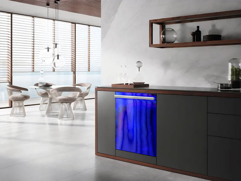 Rwraps™ Holographic Chrome Blue Neochrome Wrapped Dishwasher Example