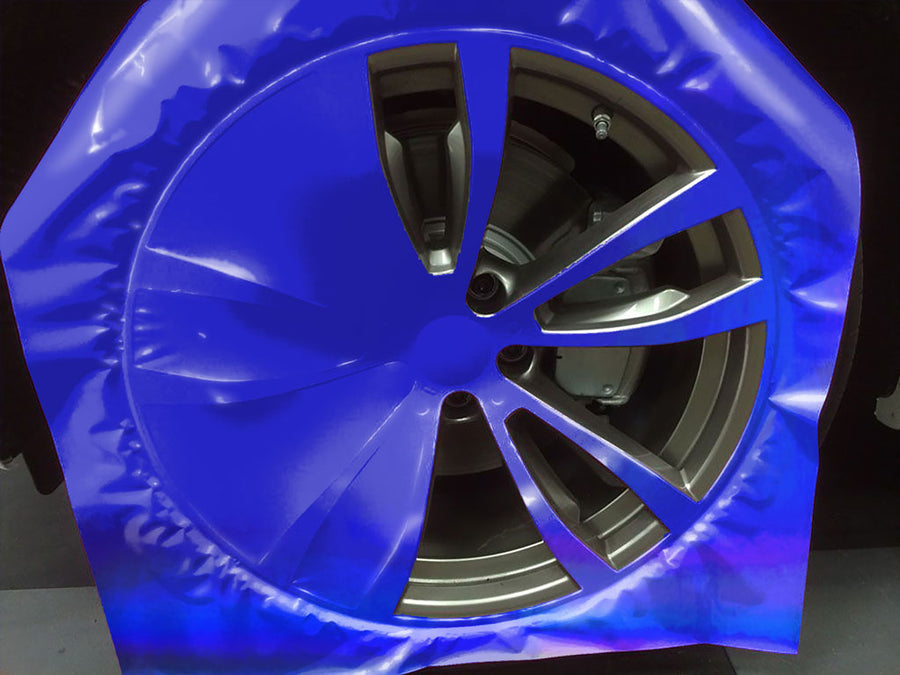 Rwraps™ Holographic Chrome Blue Neochrome Custom Wheel Installation Process