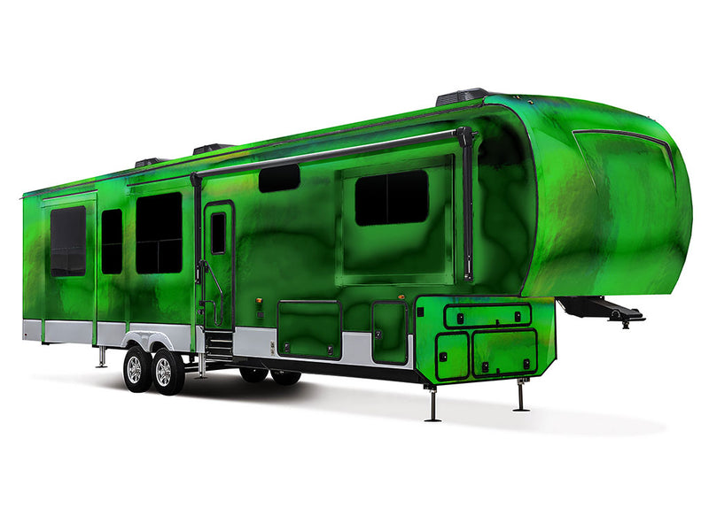 Rwraps Holographic Chrome Green Neochrome Do-It-Yourself 5th Wheel Travel Trailer Wraps