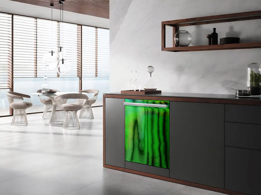 Rwraps™ Holographic Chrome Green Neochrome Wrapped Dishwasher Example