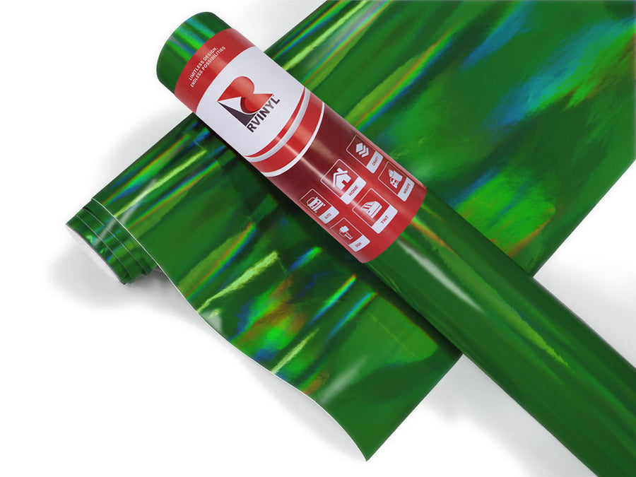 Rwraps Holographic Chrome Green Neochrome Golf Cart Wrap Color Film