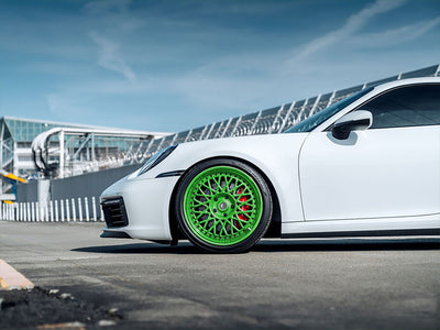 Rwraps™ Holographic Chrome Green Neochrome Wrapped Rim Example