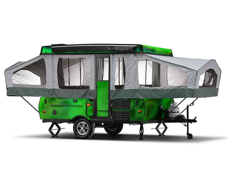 Rwraps Holographic Chrome Green Neochrome Pop-Up Camper