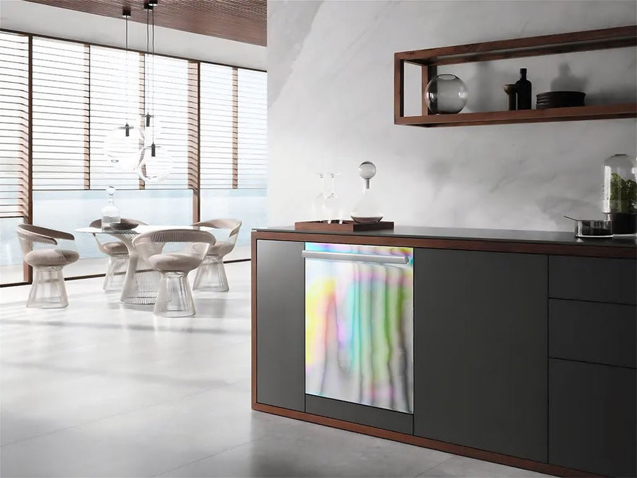 Rwraps™ Holographic Chrome Silver Neochrome (Matte) Wrapped Dishwasher Example