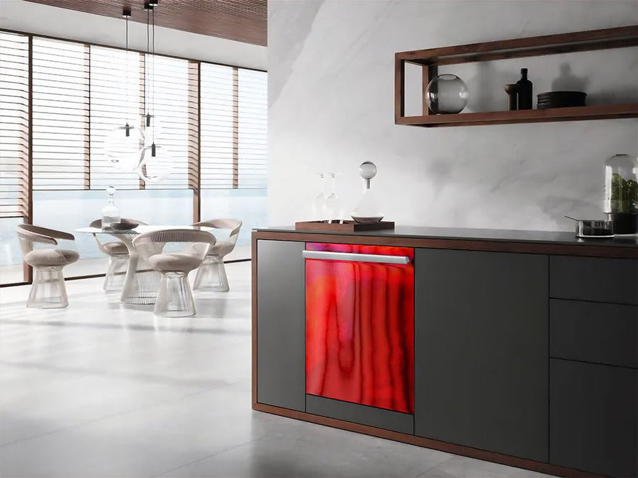 Rwraps™ Holographic Chrome Red Neochrome Wrapped Dishwasher Example