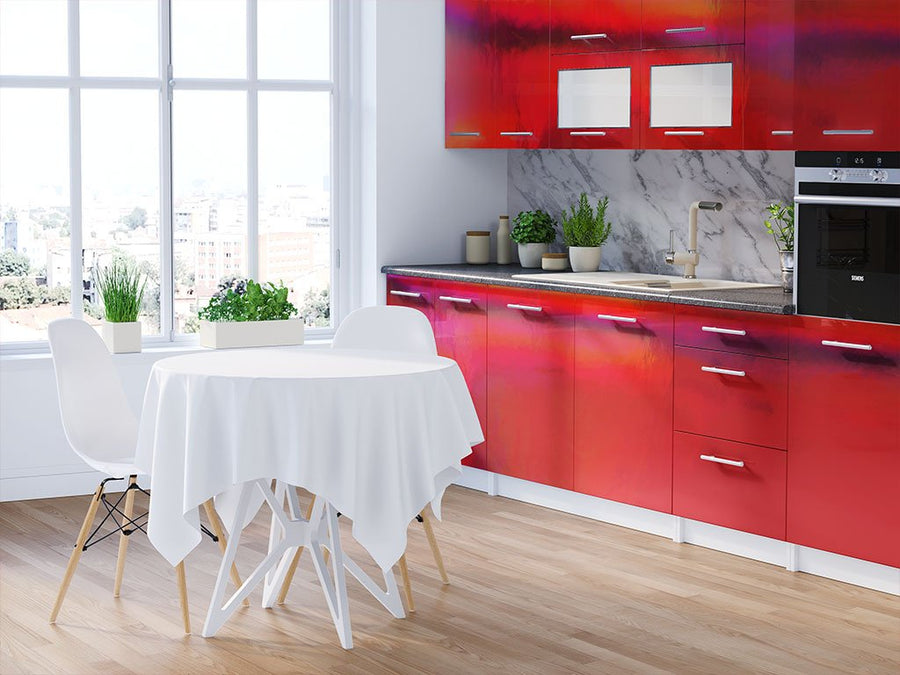 Rwraps Holographic Chrome Red Neochrome DIY Kitchen Cabinet Wraps