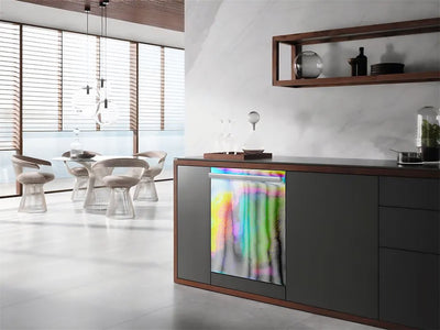 Rwraps™ Holographic Chrome Silver Neochrome Wrapped Dishwasher Example