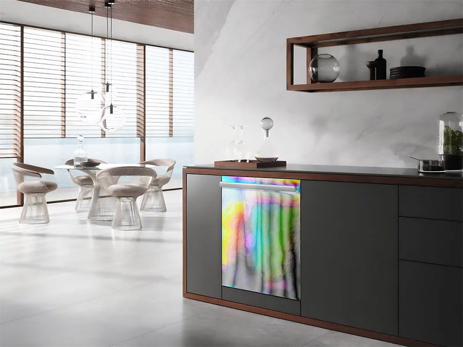 Rwraps™ Holographic Chrome Silver Neochrome Wrapped Dishwasher Example