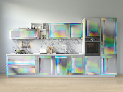 Rwraps™ Holographic Chrome Silver Neochrome Kitchen Cabinet Wraps