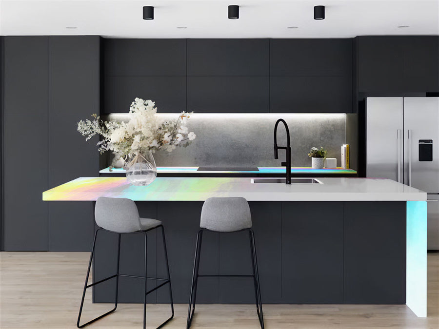 Rwraps™ Holographic Chrome Silver Neochrome Kitchen Countertop Wraps