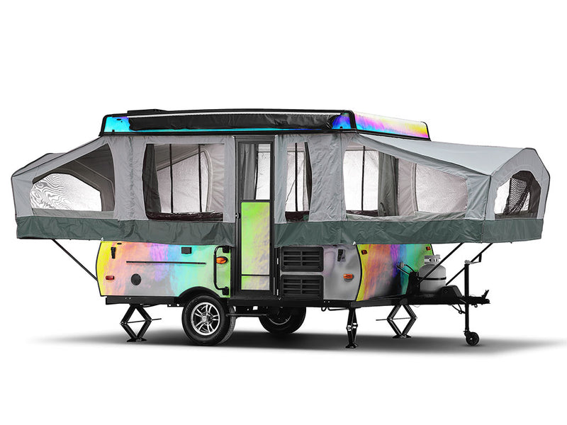 Rwraps Holographic Chrome Silver Neochrome Pop-Up Camper