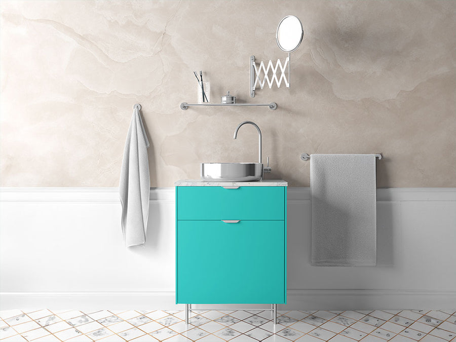 Rwraps™ Hyper Gloss Turquoise Bathroom Cabinet Wraps