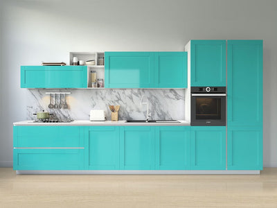 Rwraps™ Hyper Gloss Turquoise Kitchen Cabinet Wraps
