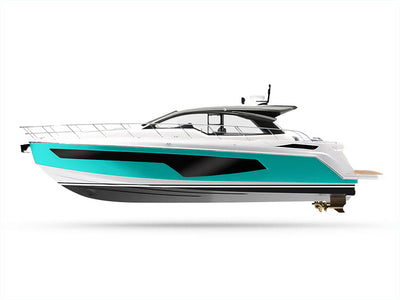 Rwraps Hyper Gloss Turquoise Customized Yacht Boat Wrap