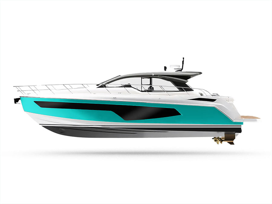 Rwraps Hyper Gloss Turquoise Customized Yacht Boat Wrap
