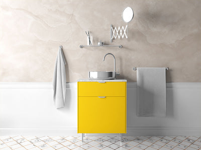 Rwraps™ Hyper Gloss Yellow Bathroom Cabinet Wraps