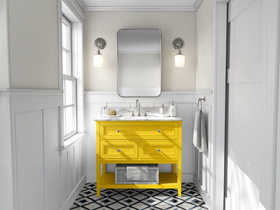 Rwraps Hyper Gloss Yellow DIY Bathroom Cabinet Wraps
