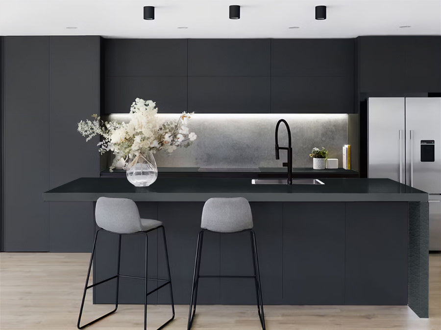 Rwraps™ Leather Black Kitchen Countertop Wraps