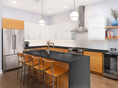 Rwraps Matte Black Custom Kitchen Counter Wraps