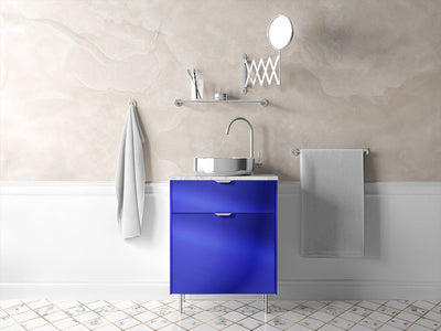 Rwraps™ Matte Chrome Blue Bathroom Cabinet Wraps