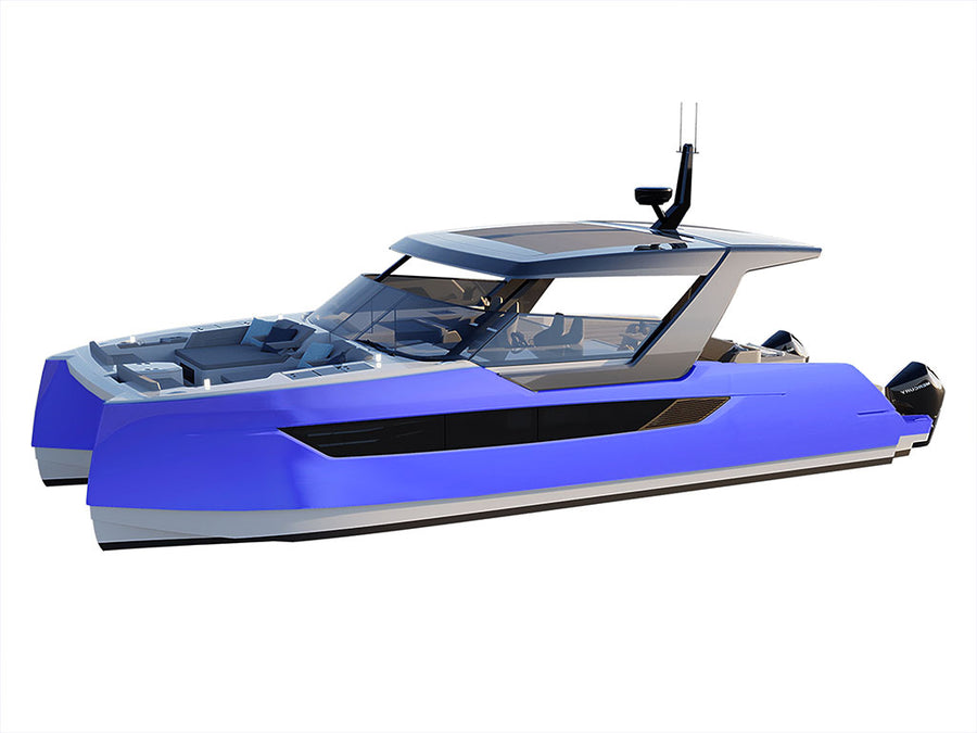Rwraps Matte Chrome Blue Catamaran Dual-Hull Vinyl Film Wraps