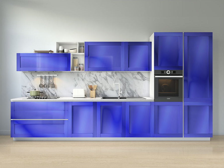 Rwraps™ Matte Chrome Blue Kitchen Cabinet Wraps