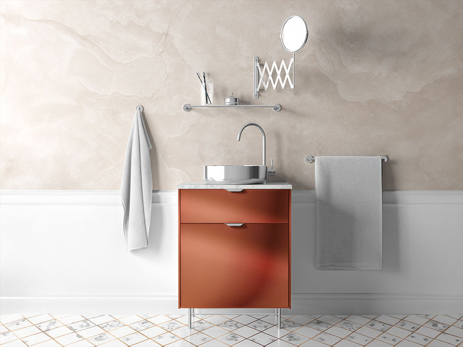 Rwraps™ Matte Chrome Bronze Bathroom Cabinet Wraps