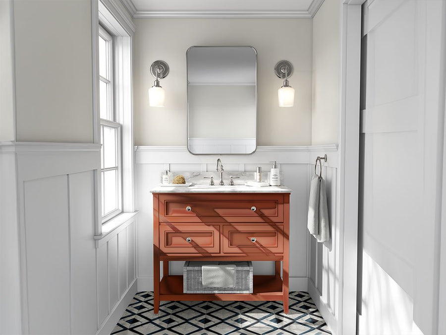 Rwraps Matte Chrome Bronze DIY Bathroom Cabinet Wraps