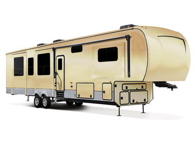 Rwraps Matte Chrome Champagne Do-It-Yourself 5th Wheel Travel Trailer Wraps