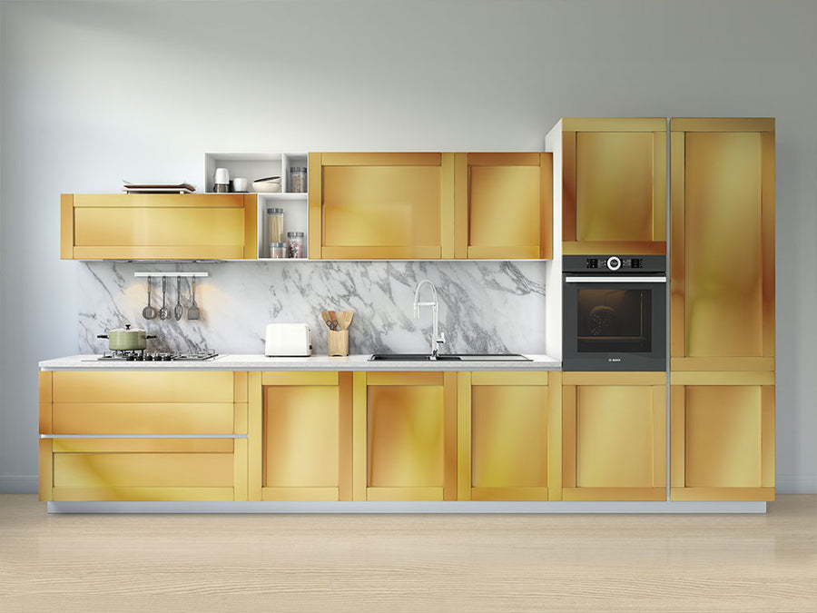 Rwraps™ Matte Chrome Gold Kitchen Cabinet Wraps