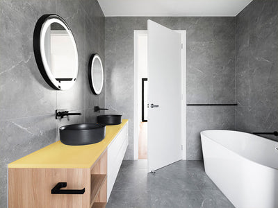 Rwraps™ Matte Chrome Gold Bathroom Countertop Wraps