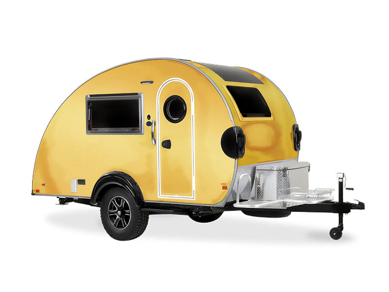 Rwraps Matte Chrome Gold DIY Tear Drop Trailer Wraps