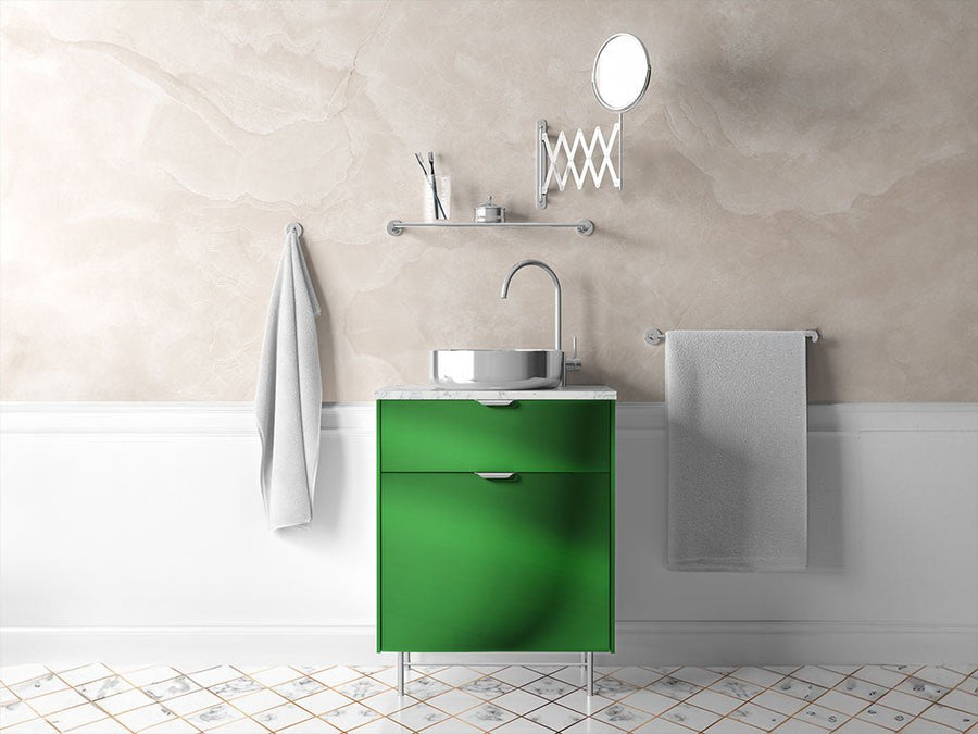 Rwraps™ Matte Chrome Green Bathroom Cabinet Wraps