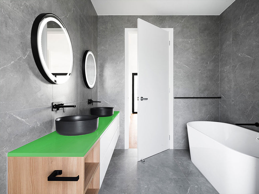 Rwraps™ Matte Chrome Green Bathroom Countertop Wraps