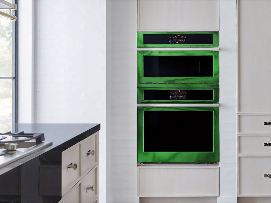 Rwraps Matte Chrome Green DIY Built-In Oven Wraps