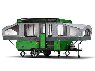 Rwraps Matte Chrome Green Pop-Up Camper