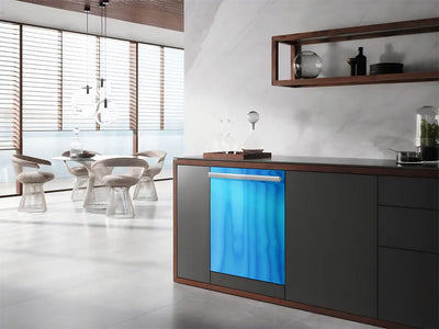 Rwraps™ Matte Chrome Light Blue Wrapped Dishwasher Example