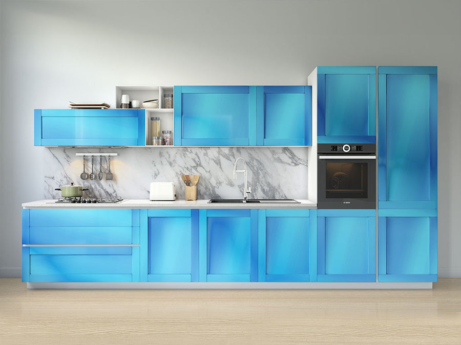 Rwraps™ Matte Chrome Light Blue Kitchen Cabinet Wraps
