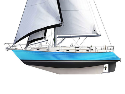 Rwraps Matte Chrome Light Blue Customized Cruiser Boat Wraps