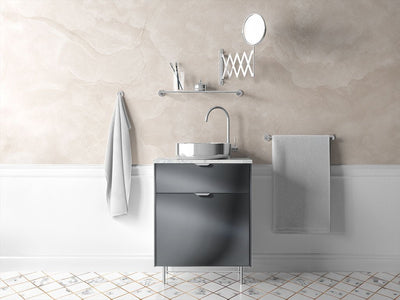 Rwraps™ Matte Chrome Dark Gray Fog (Metallic) Bathroom Cabinet Wraps