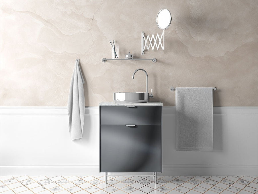 Rwraps™ Matte Chrome Dark Gray Fog (Metallic) Bathroom Cabinet Wraps
