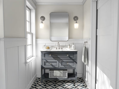 Rwraps Matte Chrome Dark Gray Fog (Metallic) DIY Bathroom Cabinet Wraps