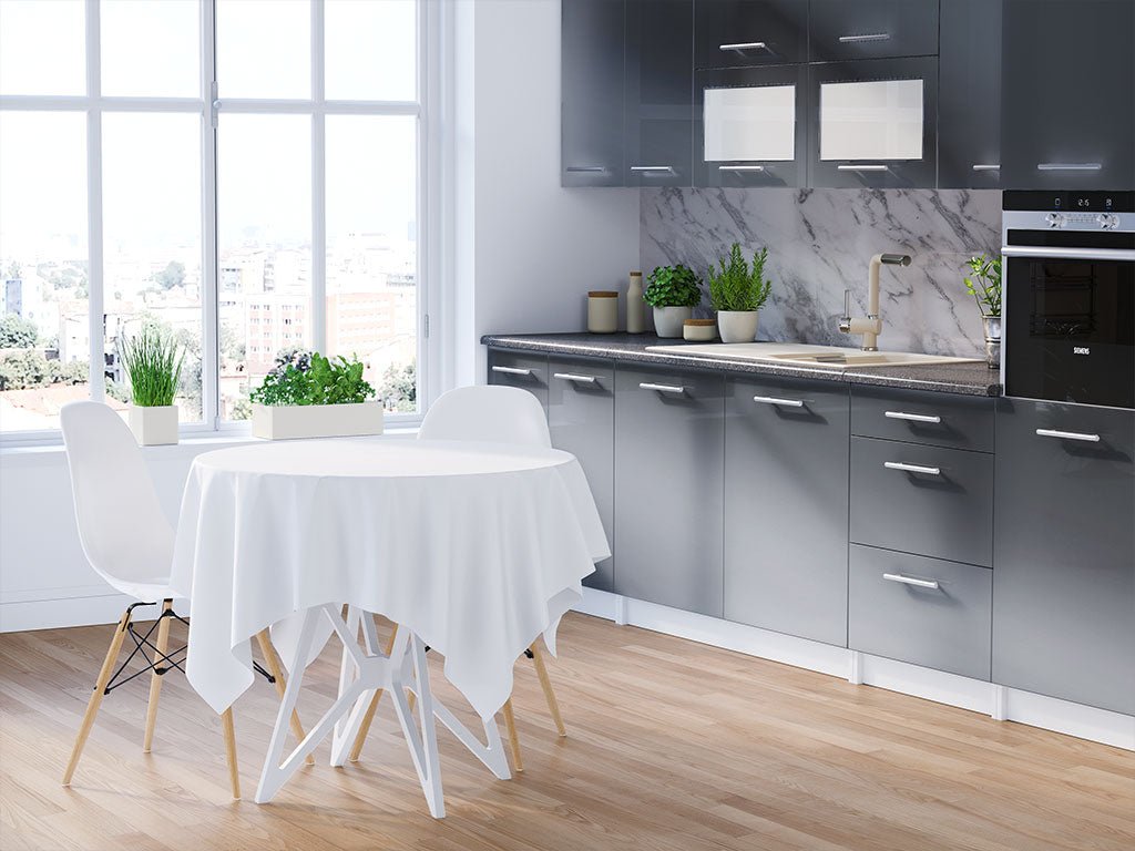 Rwraps™ Matte Chrome Dark Gray Fog (Metallic) Kitchen Cabinet