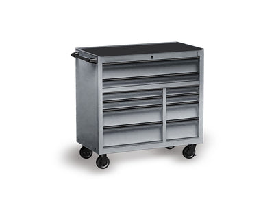 Rwraps™ Matte Chrome Dark Gray Fog (Metallic) Tool Cabinet Wraps